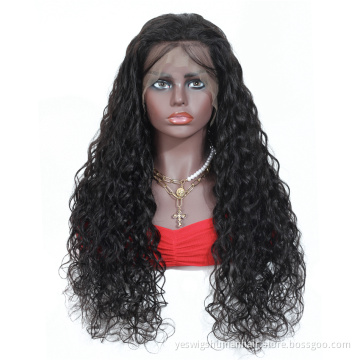 Water Wave Indian Human Hair Lace Front Wig Pre Plucked Hairline Transparent Swiss Lace Frontal Indian Hair Wigs For Black Women
